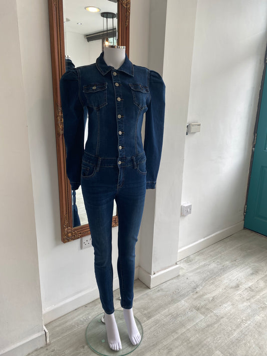 Nina Carter Denim Jumpsuit Size 6