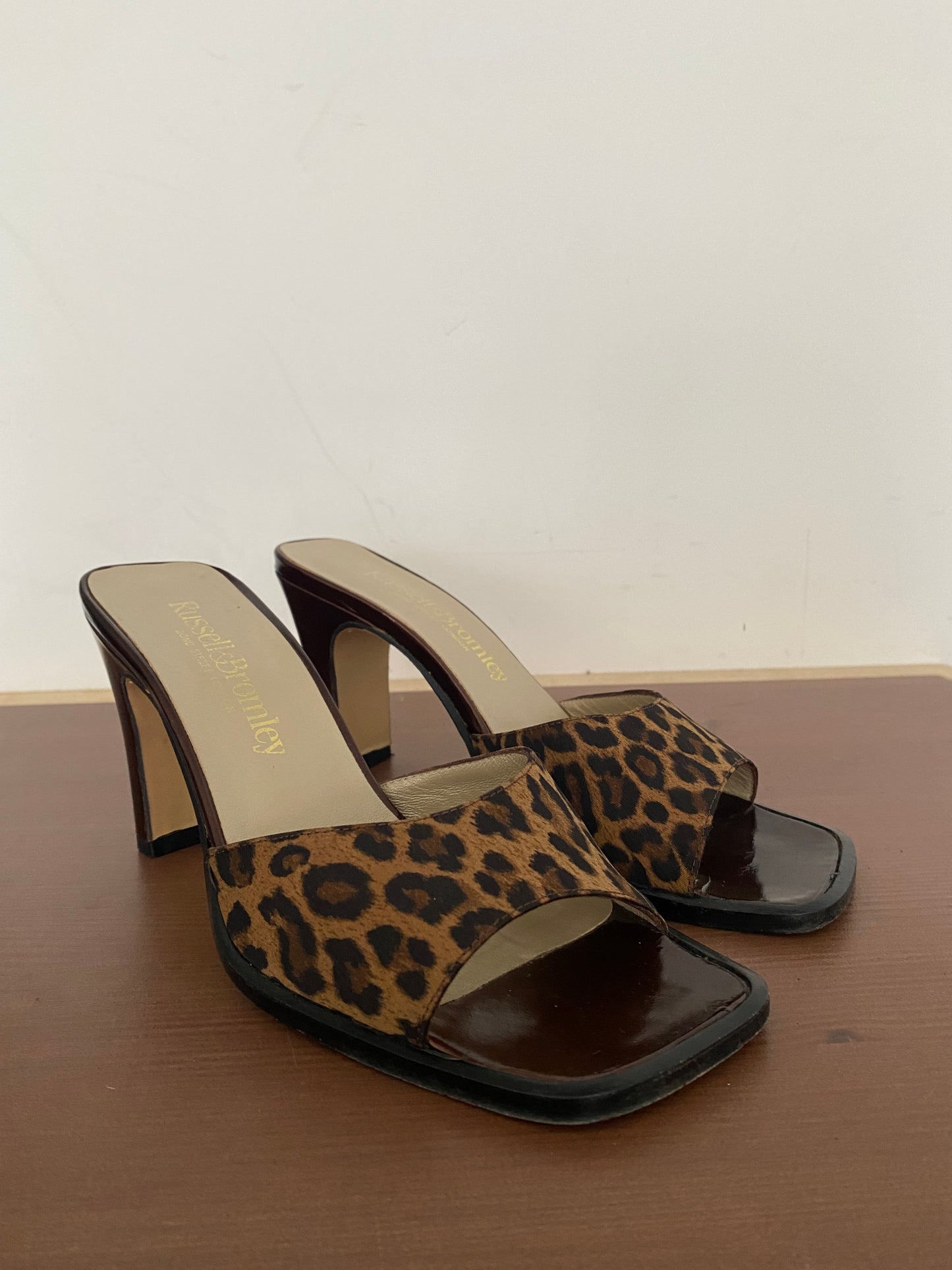 Russell and Bromley Leopard Print Mules Size 3