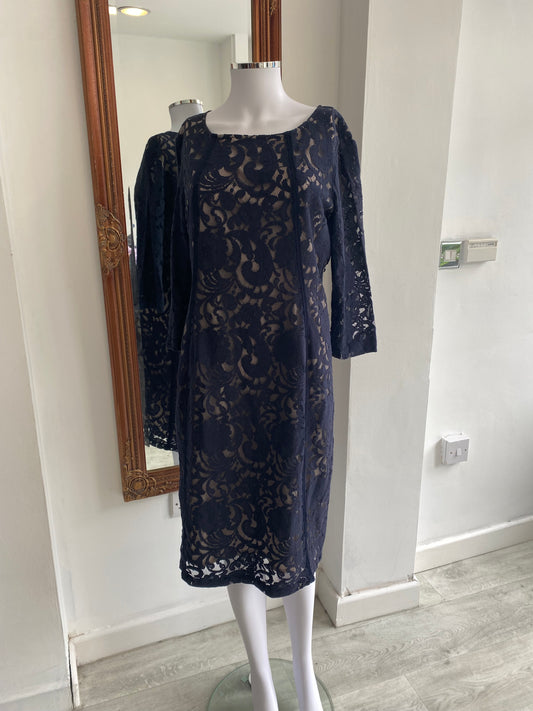 In Wear Midnight Blue Lace Dress Size 16