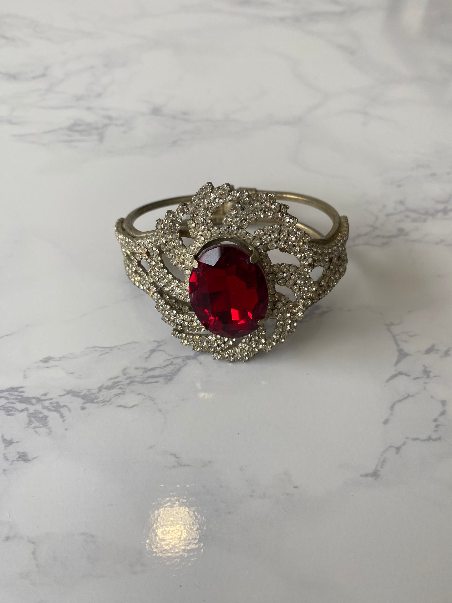 Red Stone Cuff Bracelet