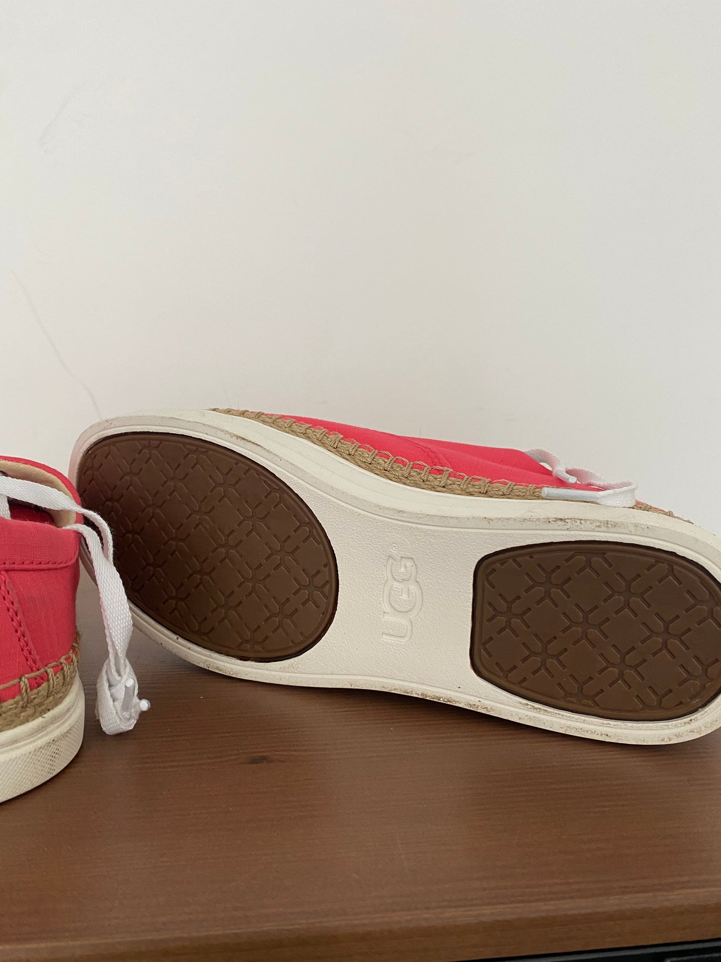 UGG Red Espadrille Canvas Shoes Size 7.5
