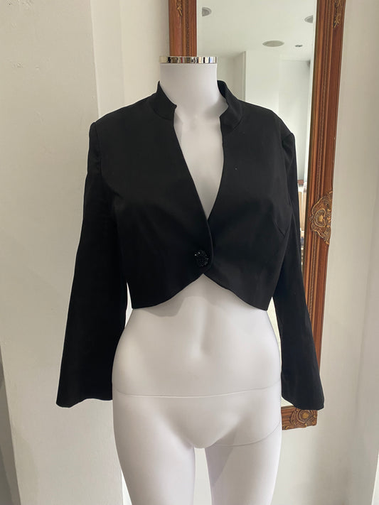 Gina Bacconi Black Cropped Jacket Size 10