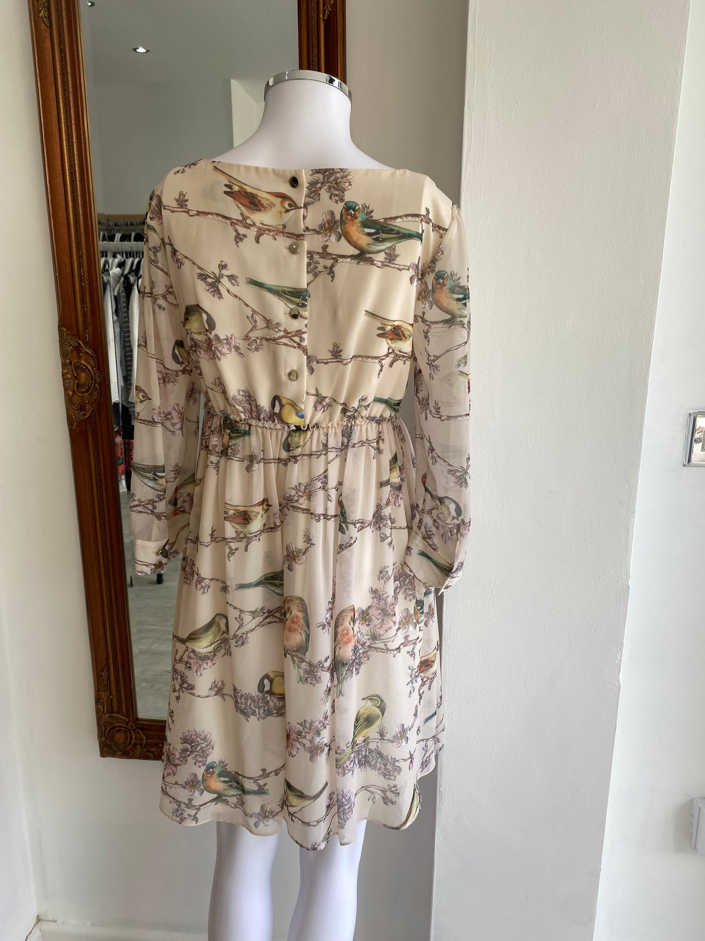 Ted Baker Bird Print Dress Size 8