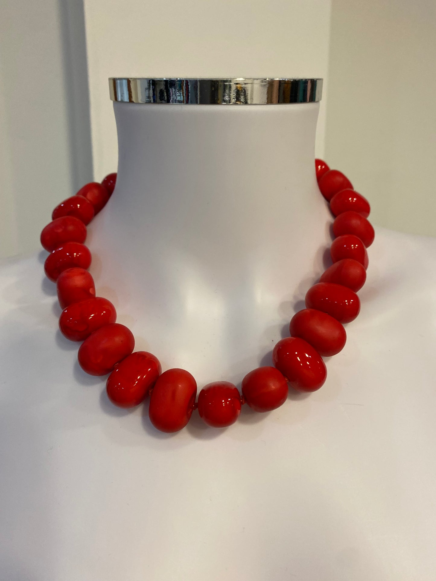 Chunky Red Beaded Necklace