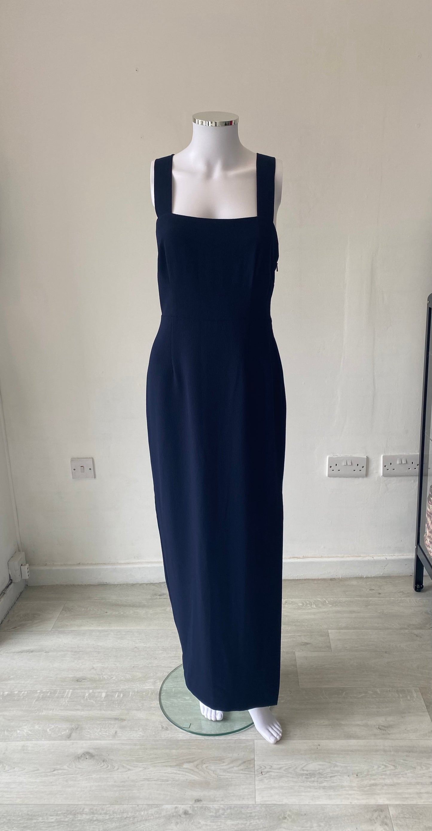 Whistles Navy Long Dress with Crossover Back Size 10