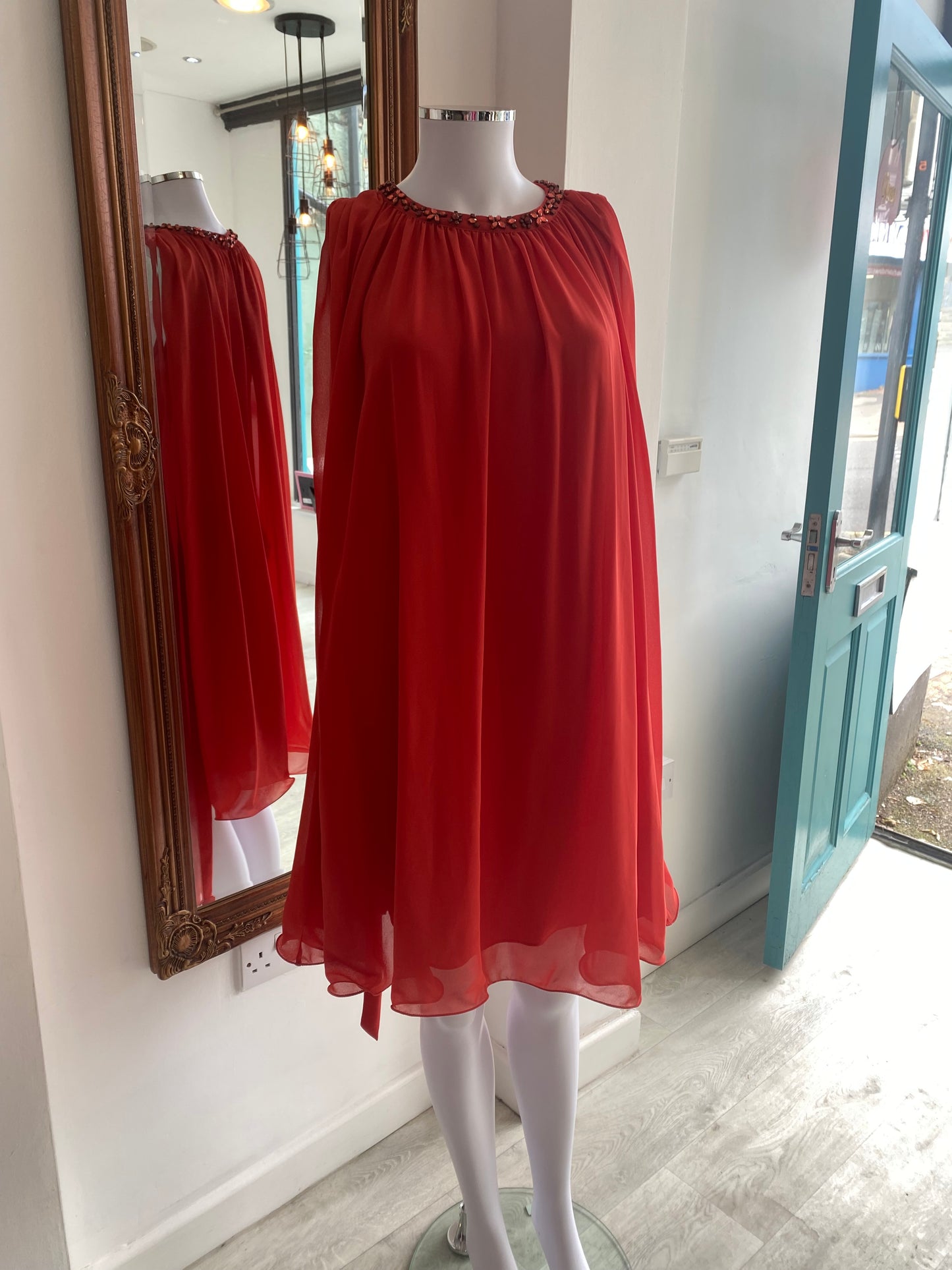 Ted Baker Orange Floaty Dress Size 6-8