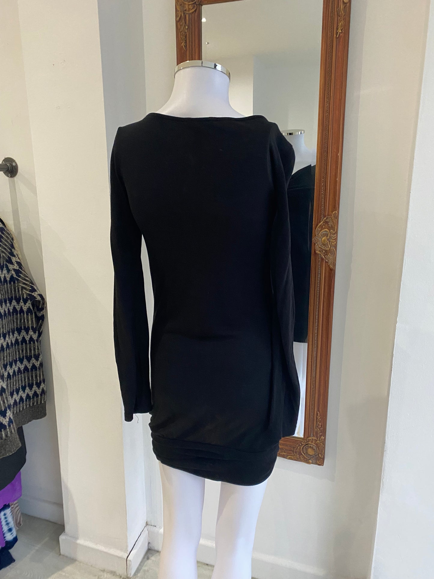 Ted Baker Black Knit V Neck Dress Size 8