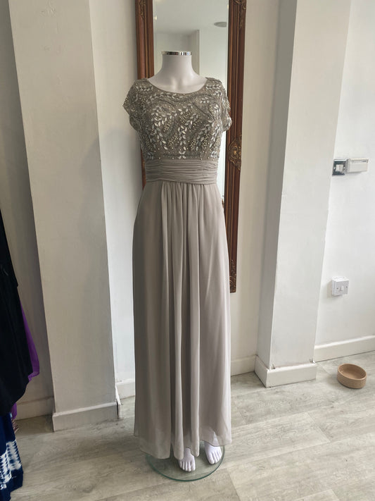 Jenny Packham No 1 Grey Sequin Dress Size 8