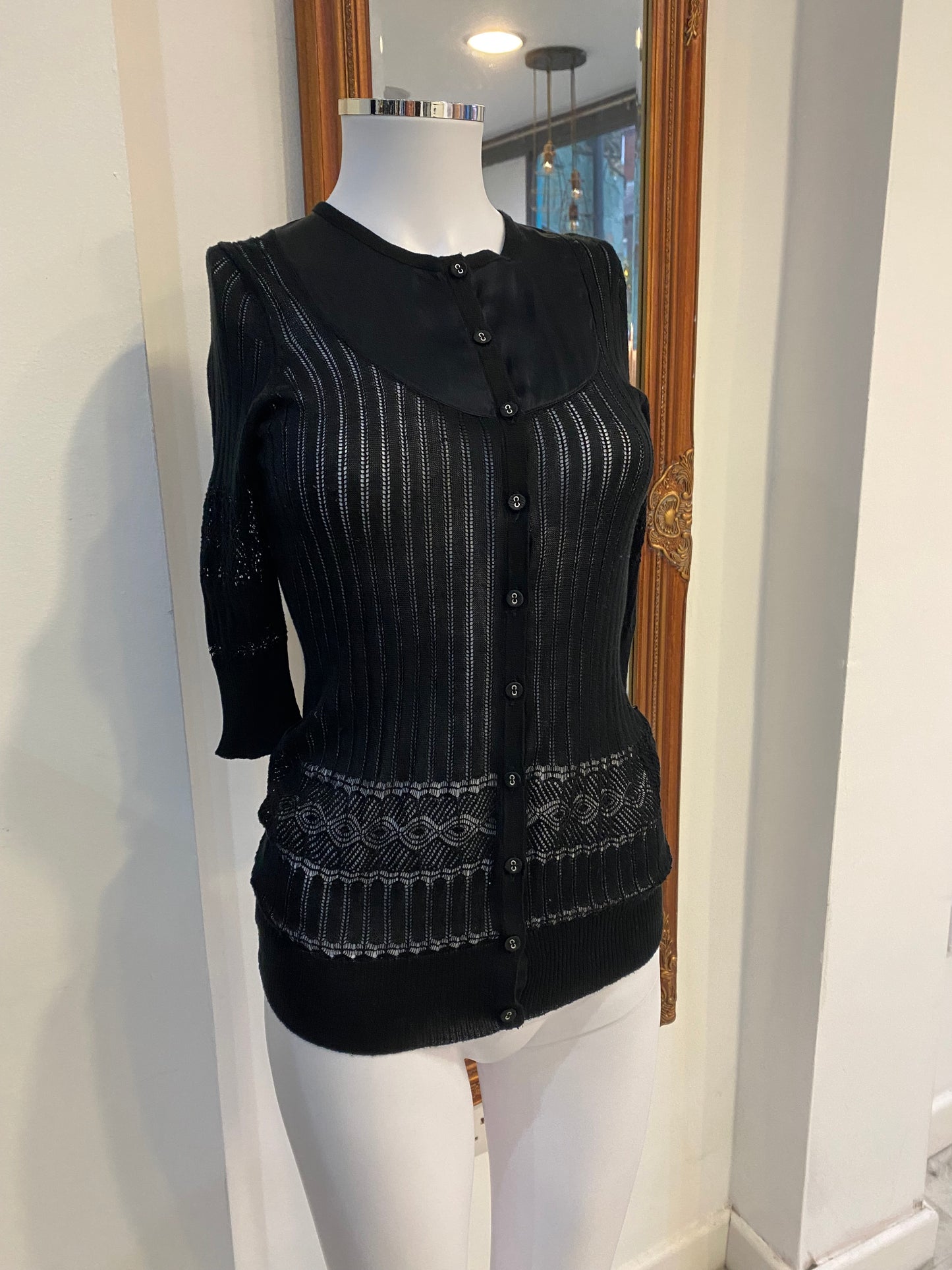 Ted Baker Black Knit Top Size 8