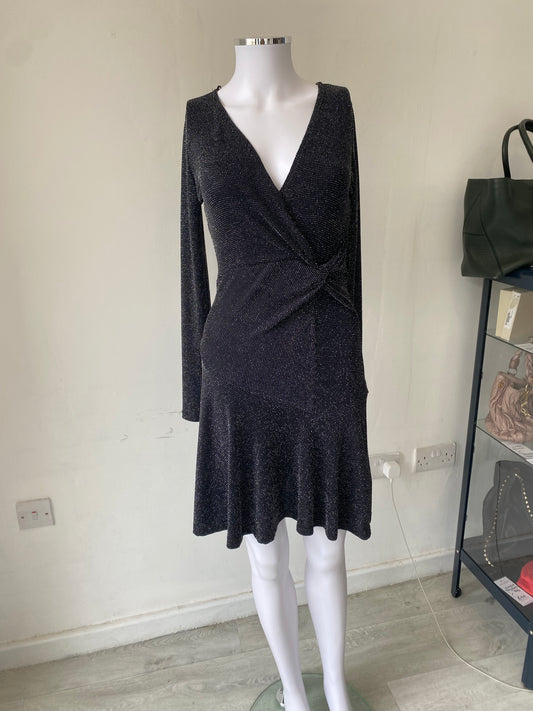 Lipsy Black Sparkle Dress Size 8