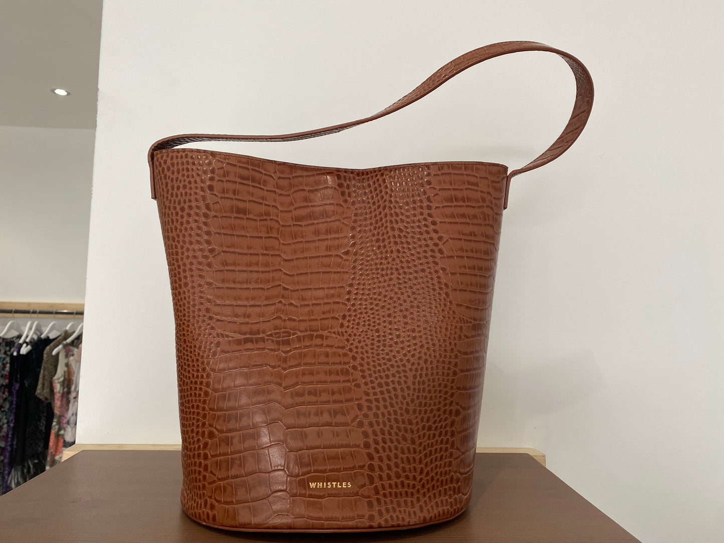 Whistles Brown Leather Bucket Bag