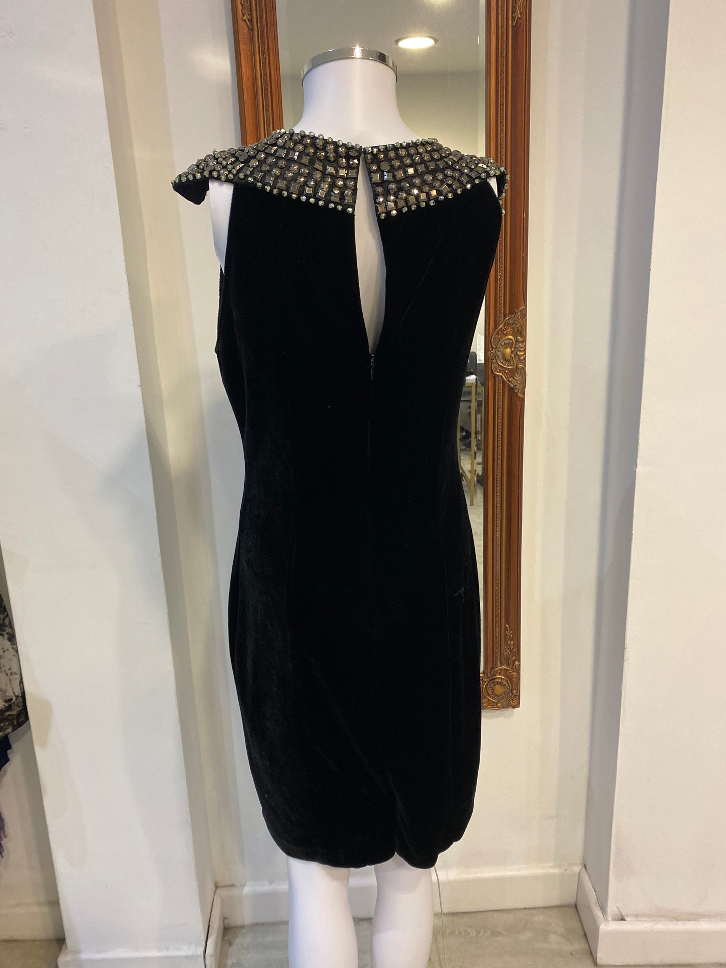 Amy’s Paris Black Velvet Studded Dress Size 8-10