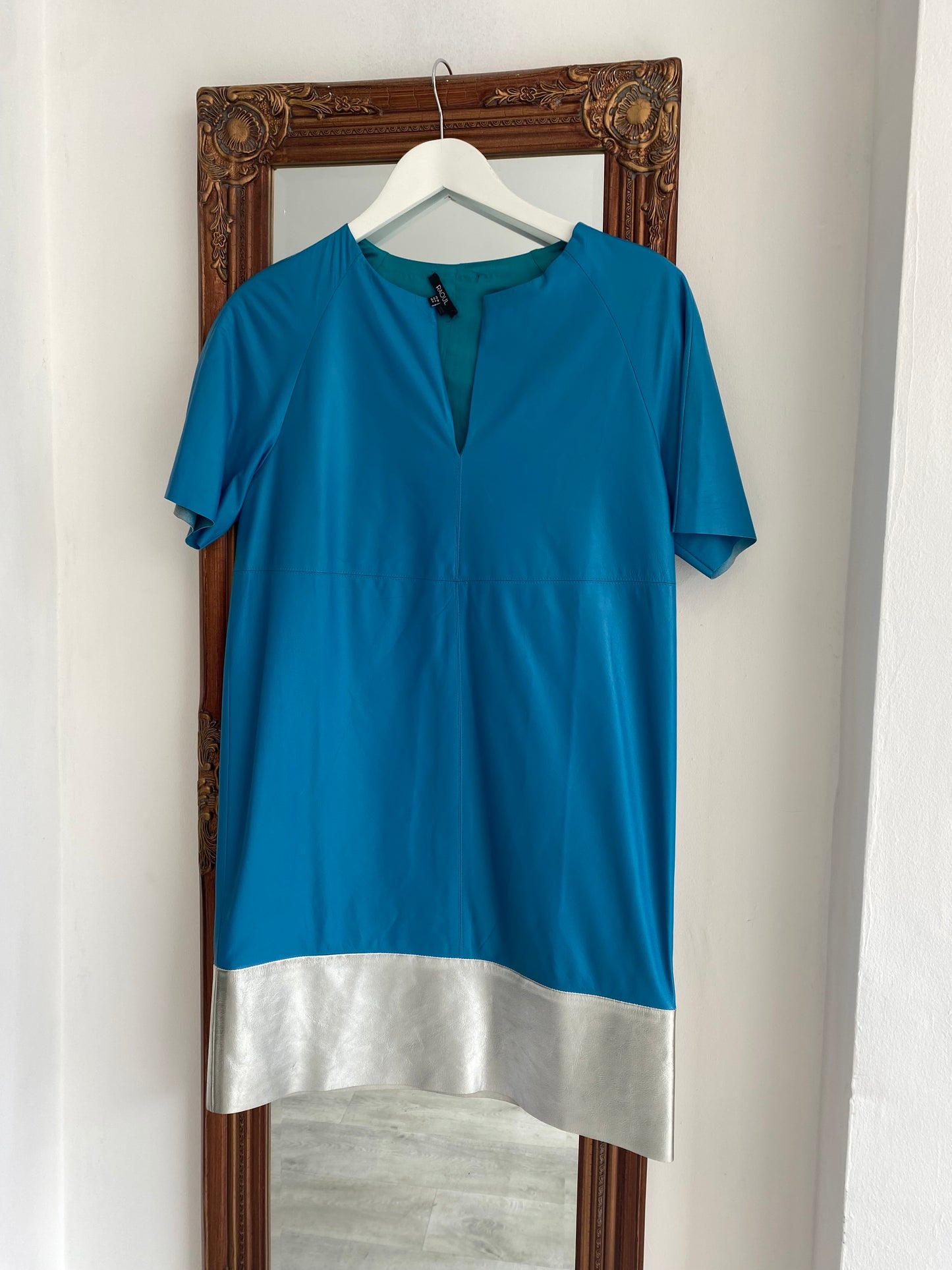 Raoul Blue Leather Dress Size 8