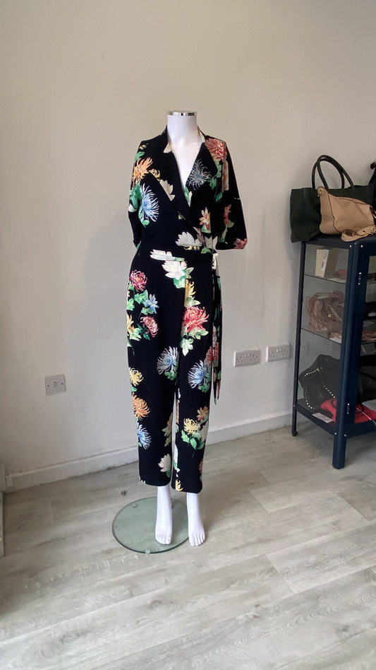 Zara Floral Print Jumpsuit Size XS 6-8