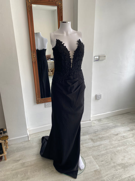 Black Lace Prom Dress Size 8