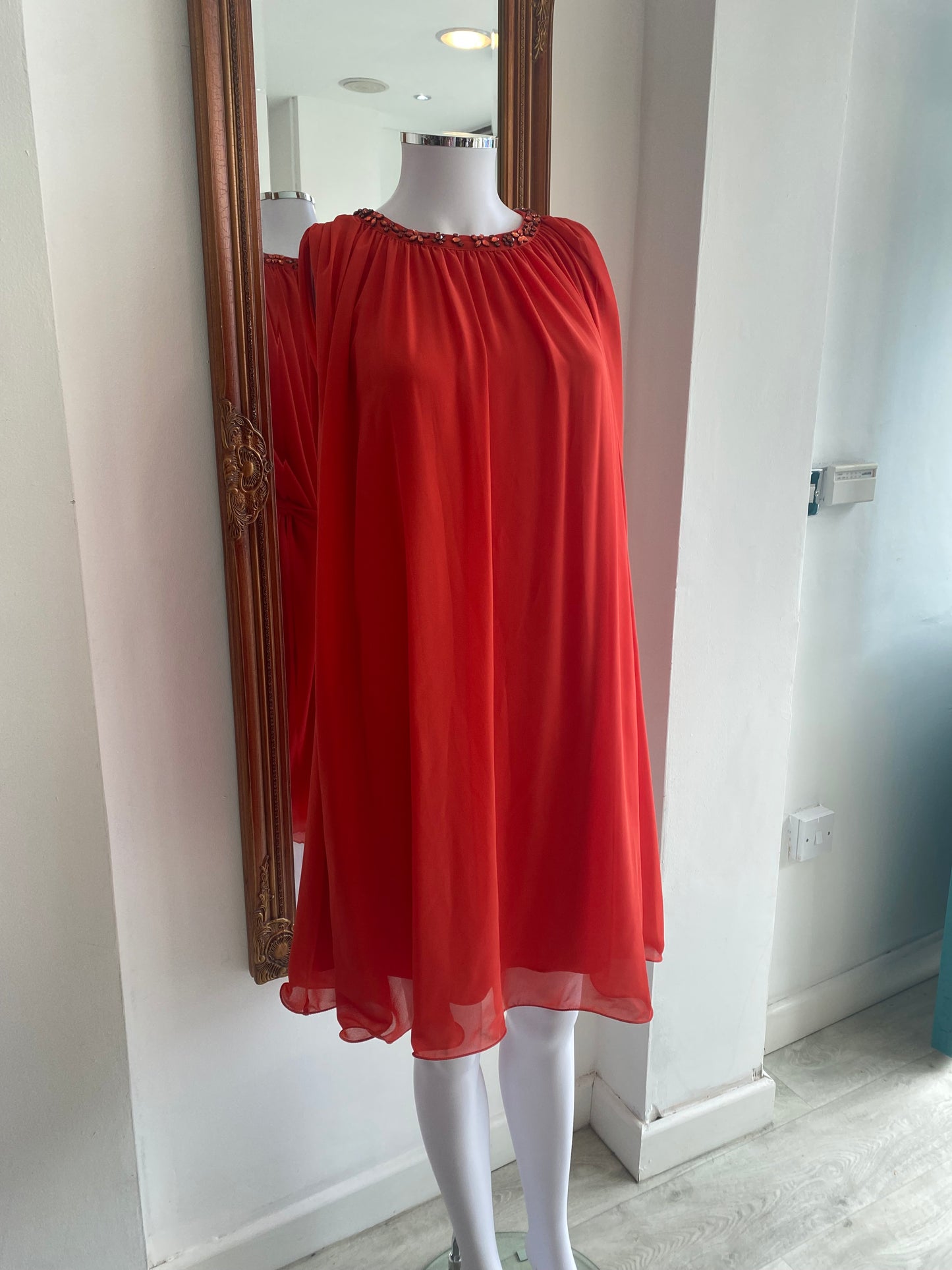 Ted Baker Orange Floaty Dress Size 6-8