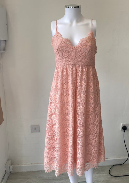 Claudie Pierlot Pink Lace Dress Size 8