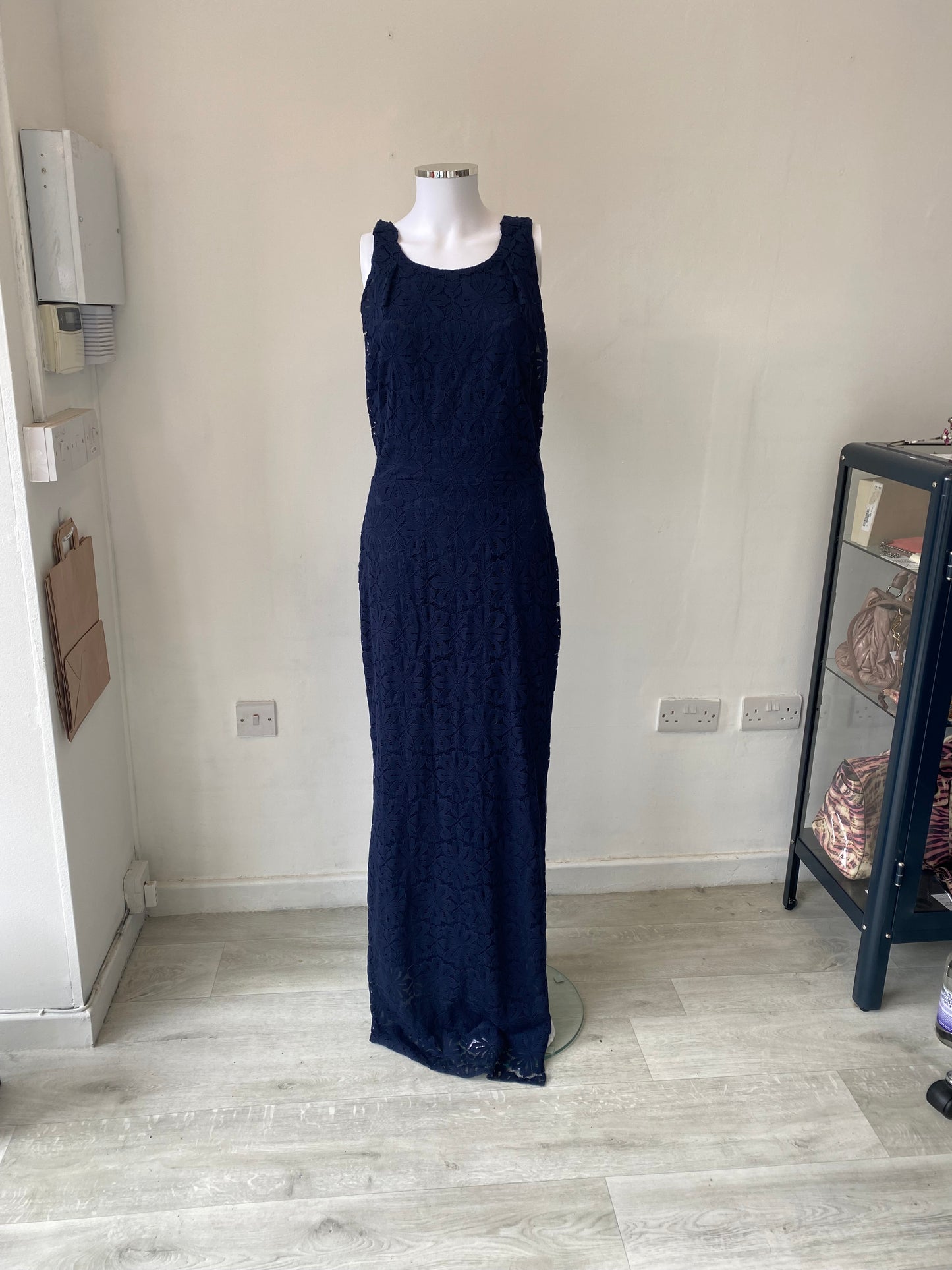 Whistles Navy Lace Maxi Dress Size 12