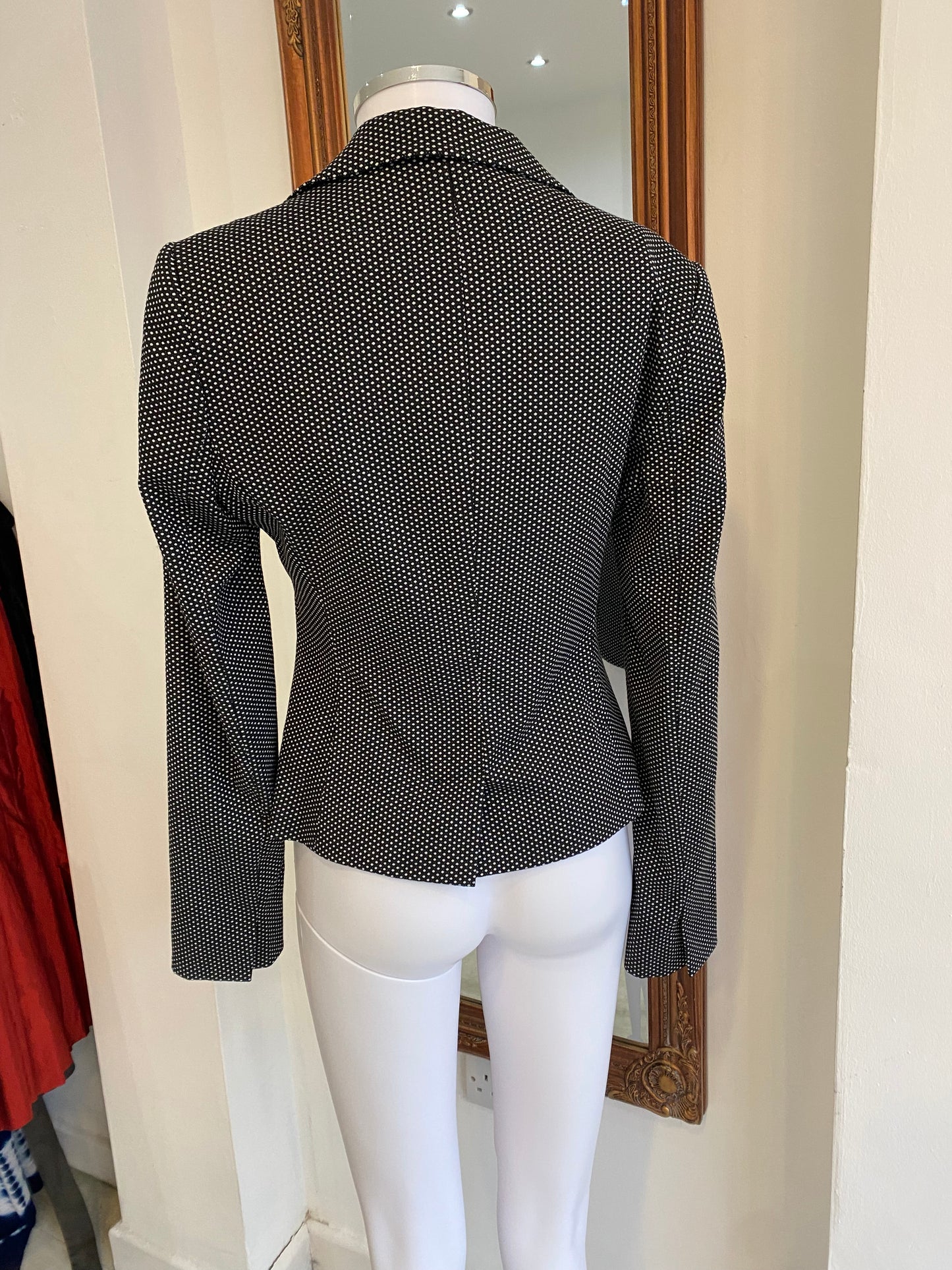 Stefanel Black Dotted Blazer Size 8