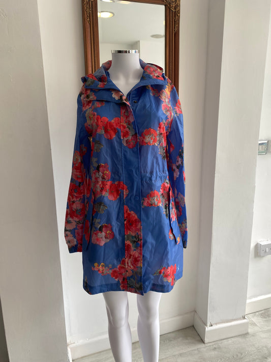 Joules Floral Print Rain Mac Size 8