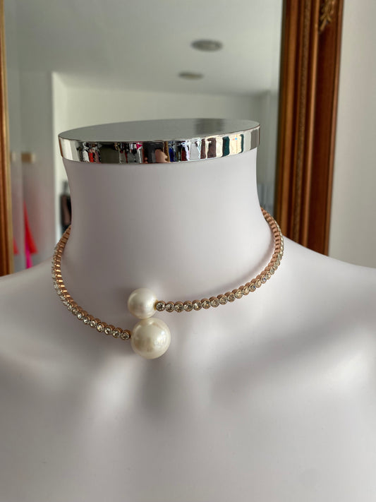 Diamante Choker with Pearls