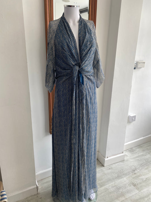 Issa Blue Printed Maxi Dress Size 12