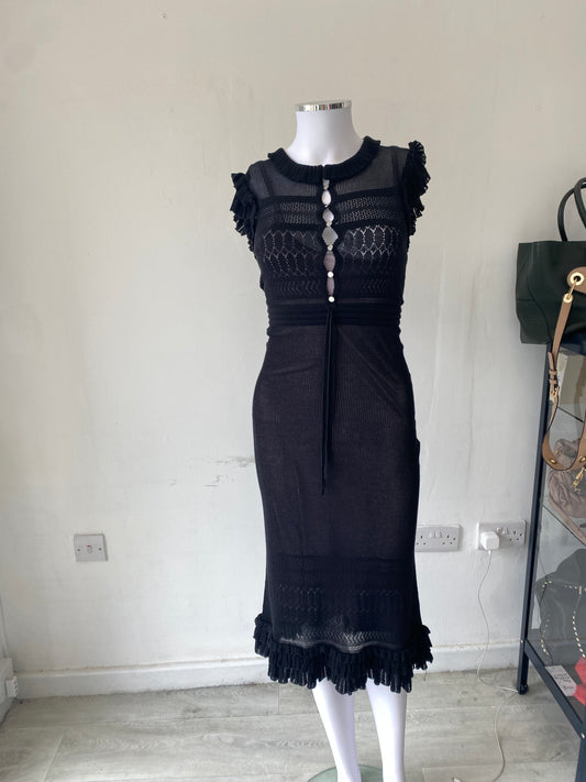 Karen Millen Black Knit Dress Size 8