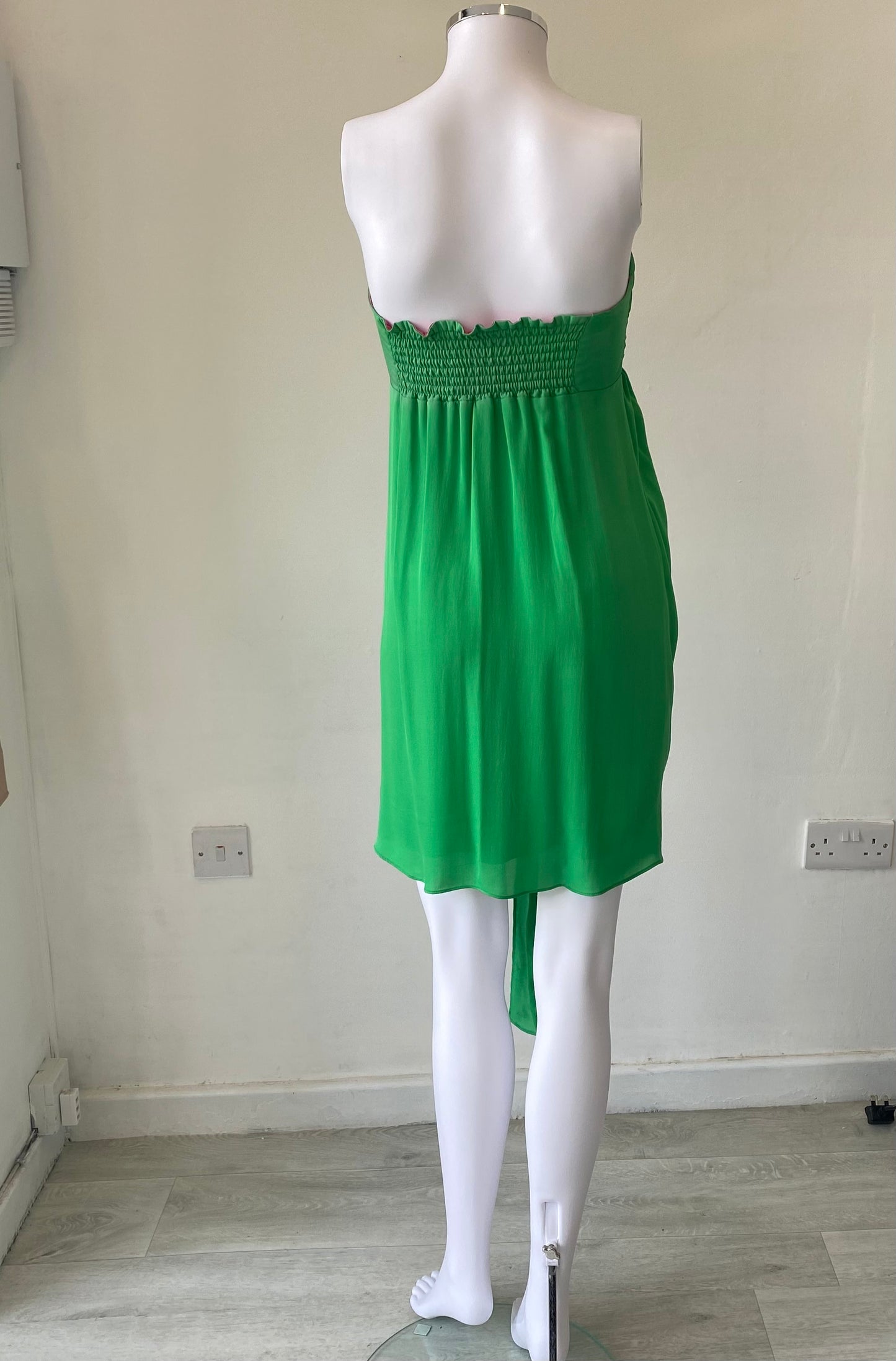 Alice and Olivia Green Floaty Strapless Dress Size 8