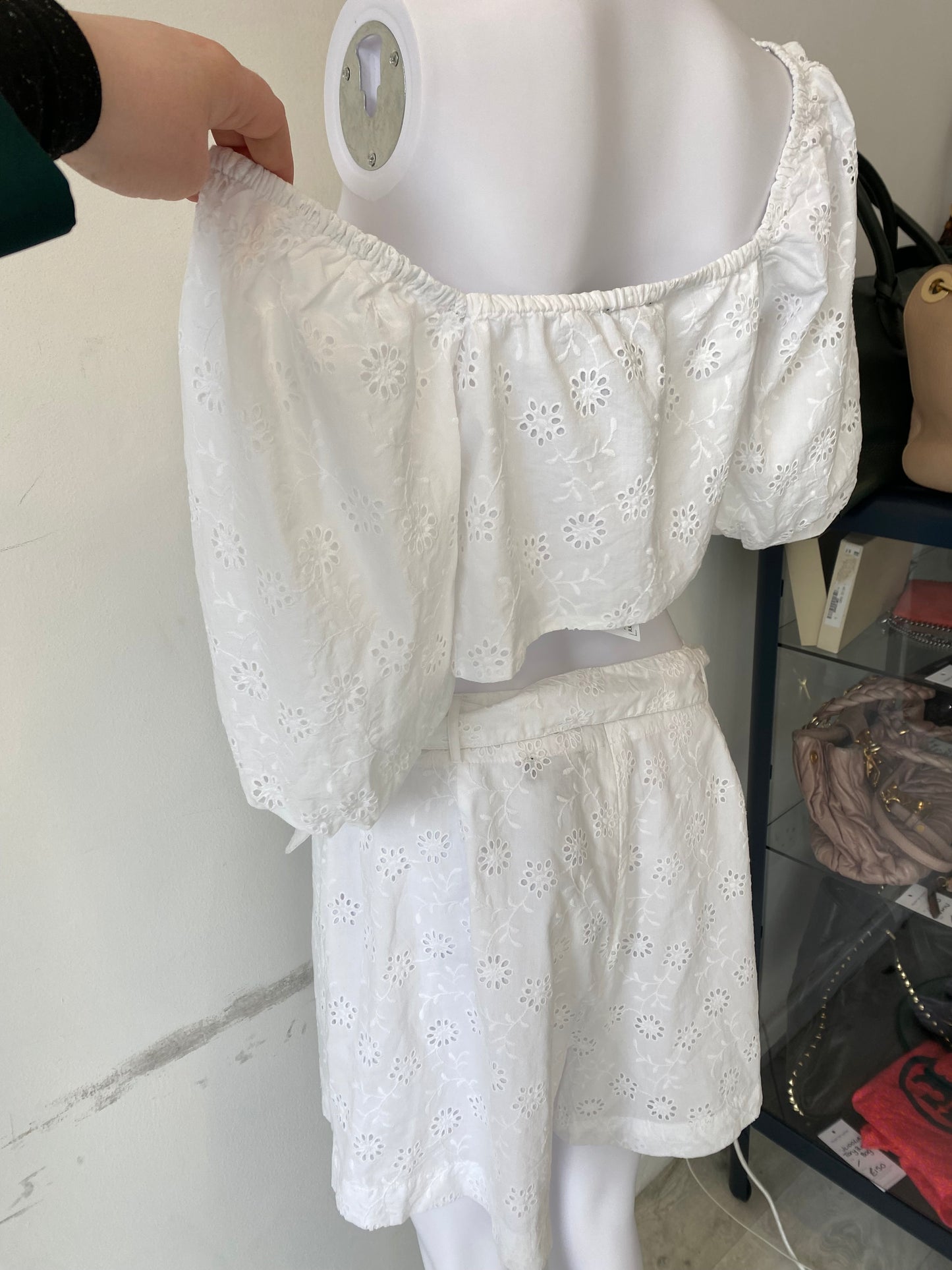 Nobody’s Child White Co-Ord Top and Shorts Set Size 12