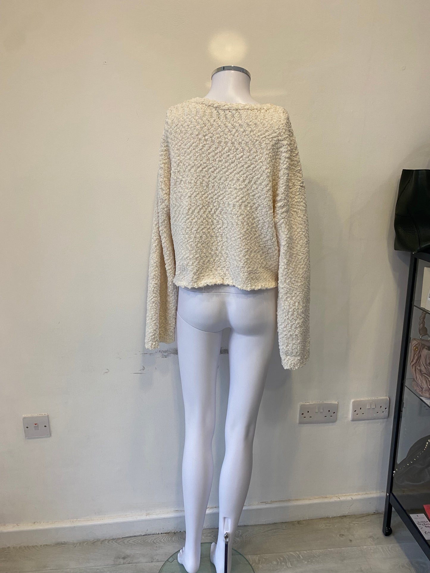 Zara White Chenille Jumper Size M