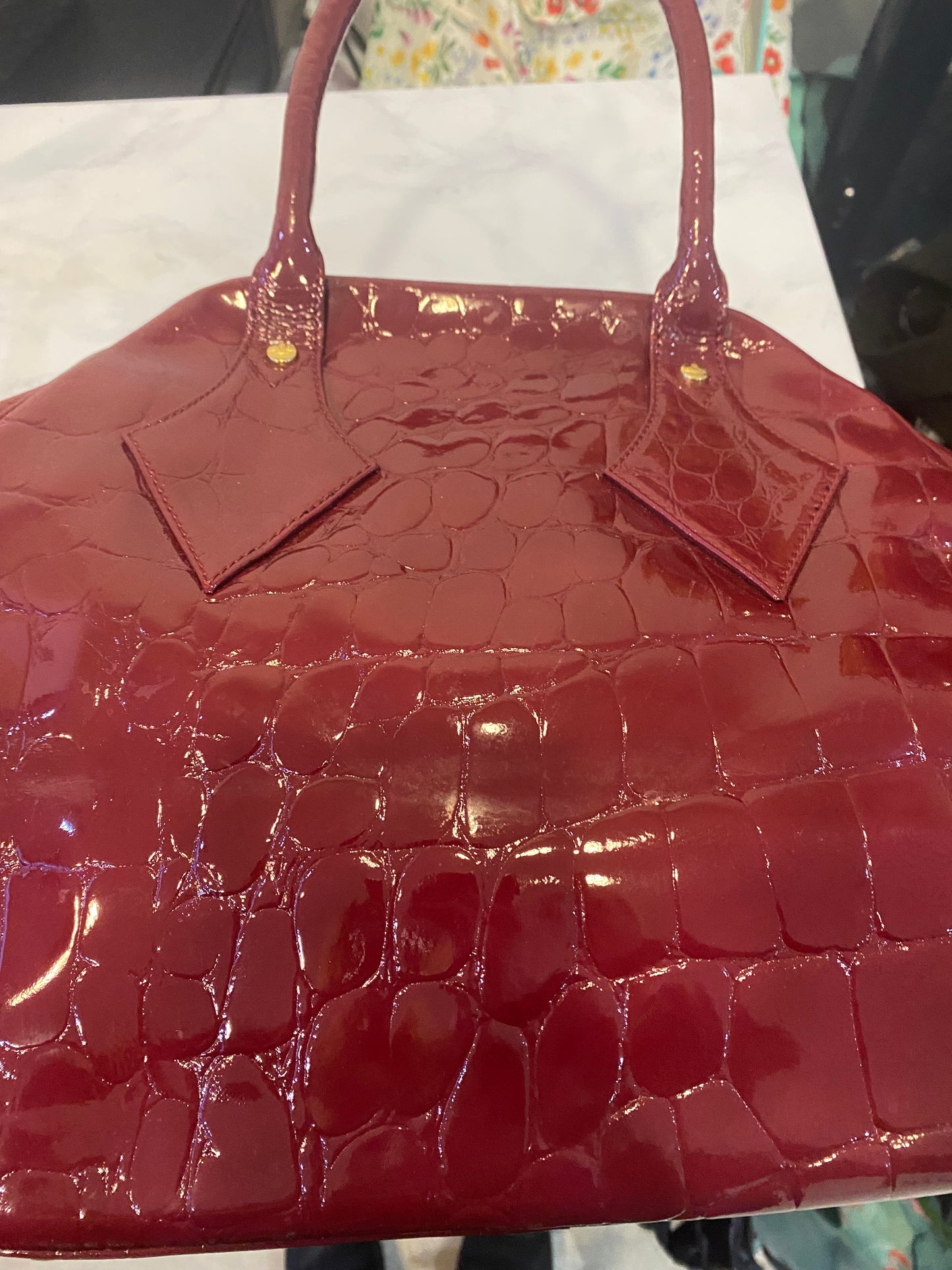 Vivienne Westwood Red Patent Leather Crimson Handbag with Dust at