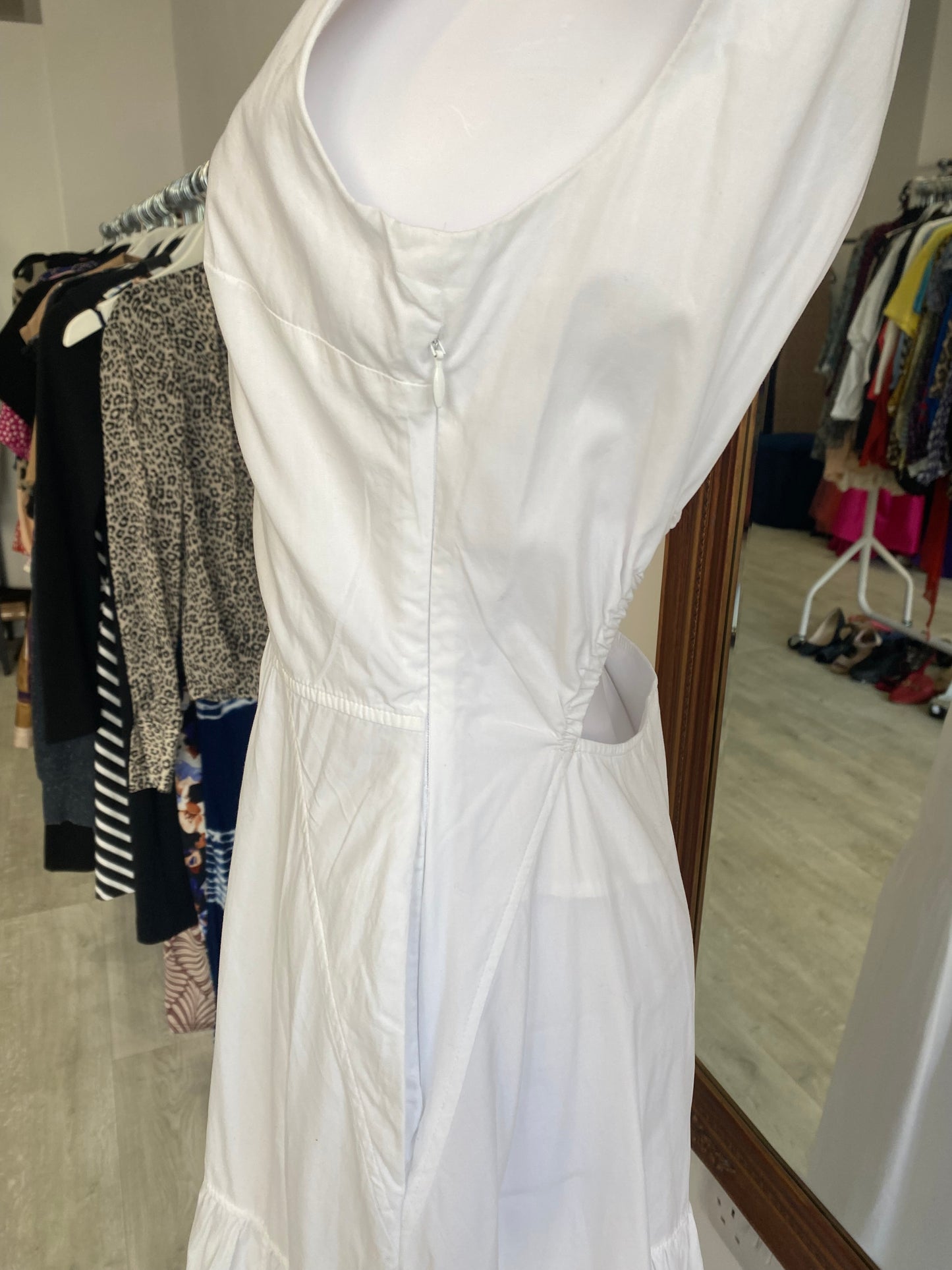 COS White Maxi Dress with Cut Out Back Size 10