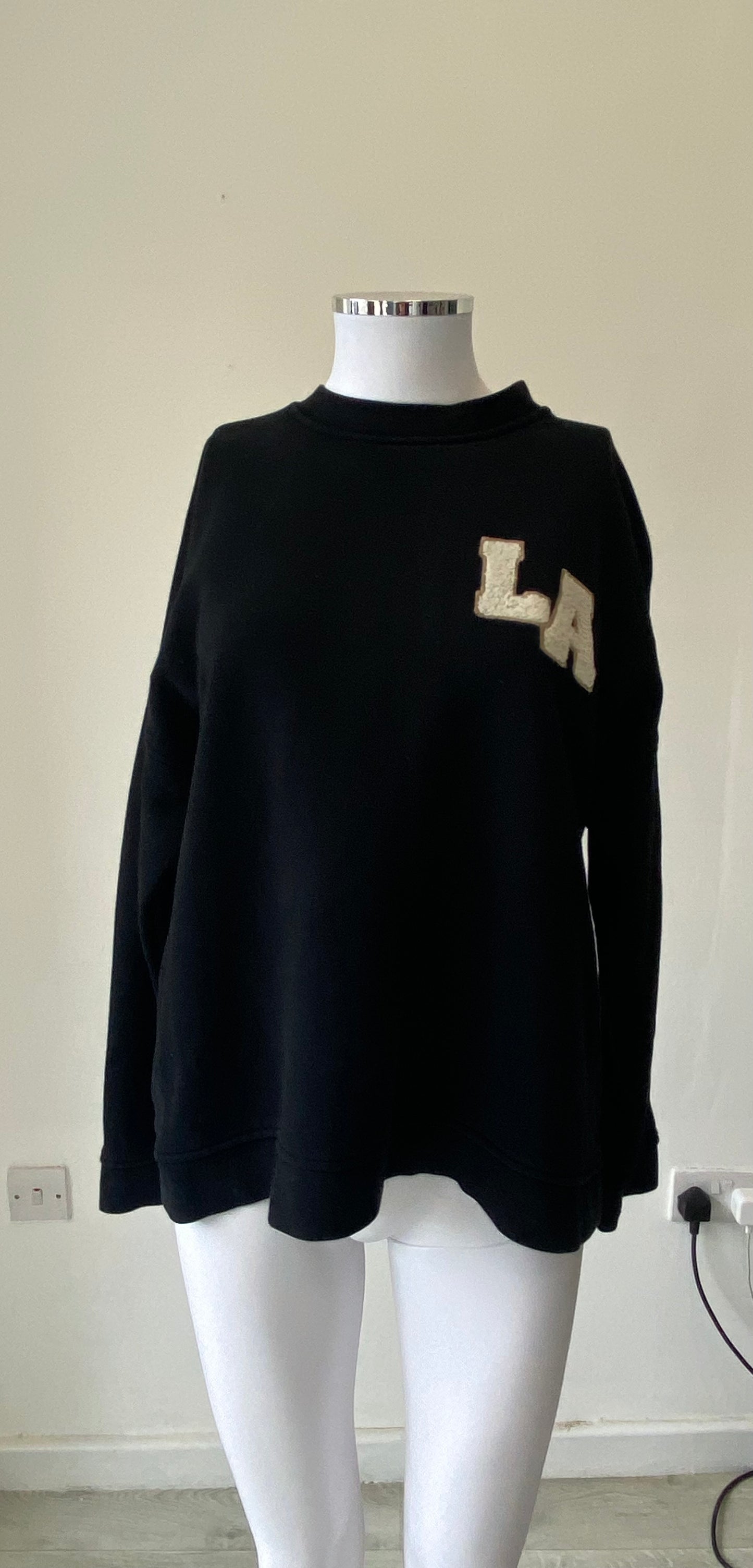 Whistles Black LA Slogan Sweatshirt Size 8-12