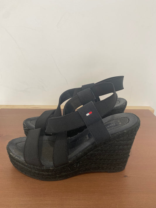 Tommy Hilfiger Black Espadrille Wedges