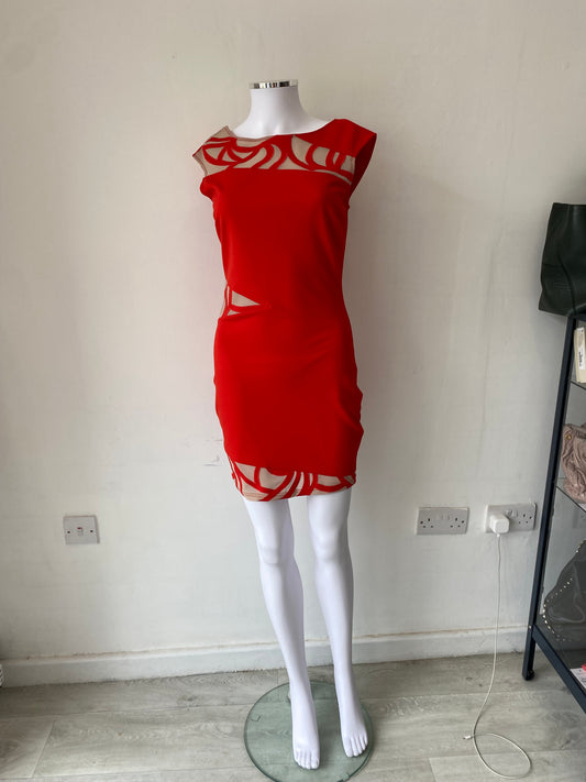 Lipsy Coral Dress with cutout detail Size 8