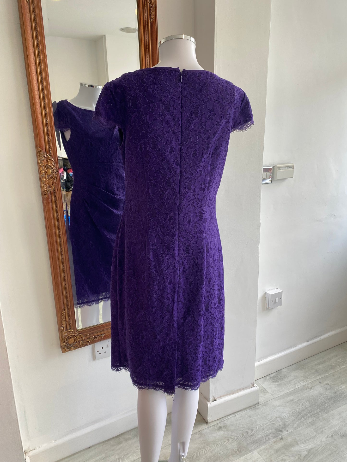 Adrianna Papell Purple Lace Dress Size 12