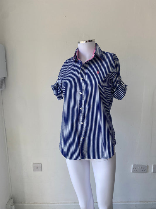 Ralph Lauren Sport Striped Shirt Blue/Pink Size 8-10