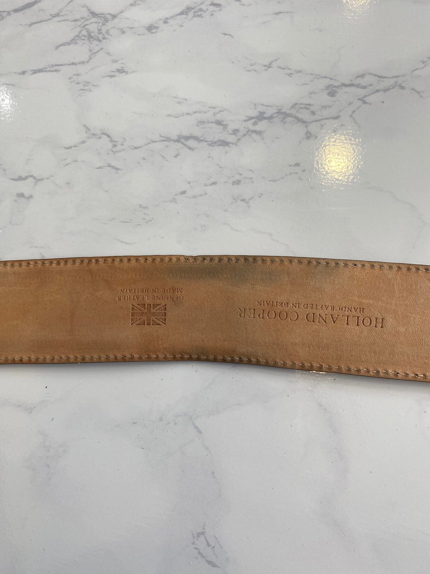 Holland Cooper Tan Croc Leather Belt with Box