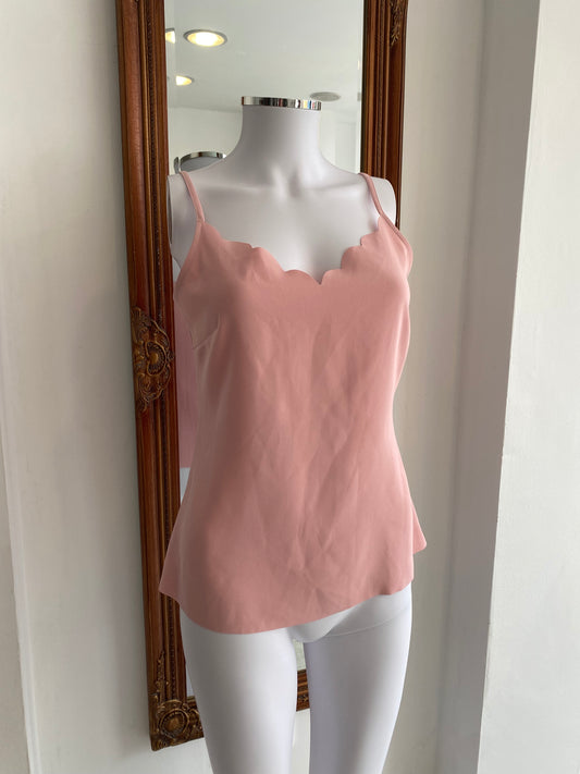 Ted Baker Pink Scalloped Top Size 8