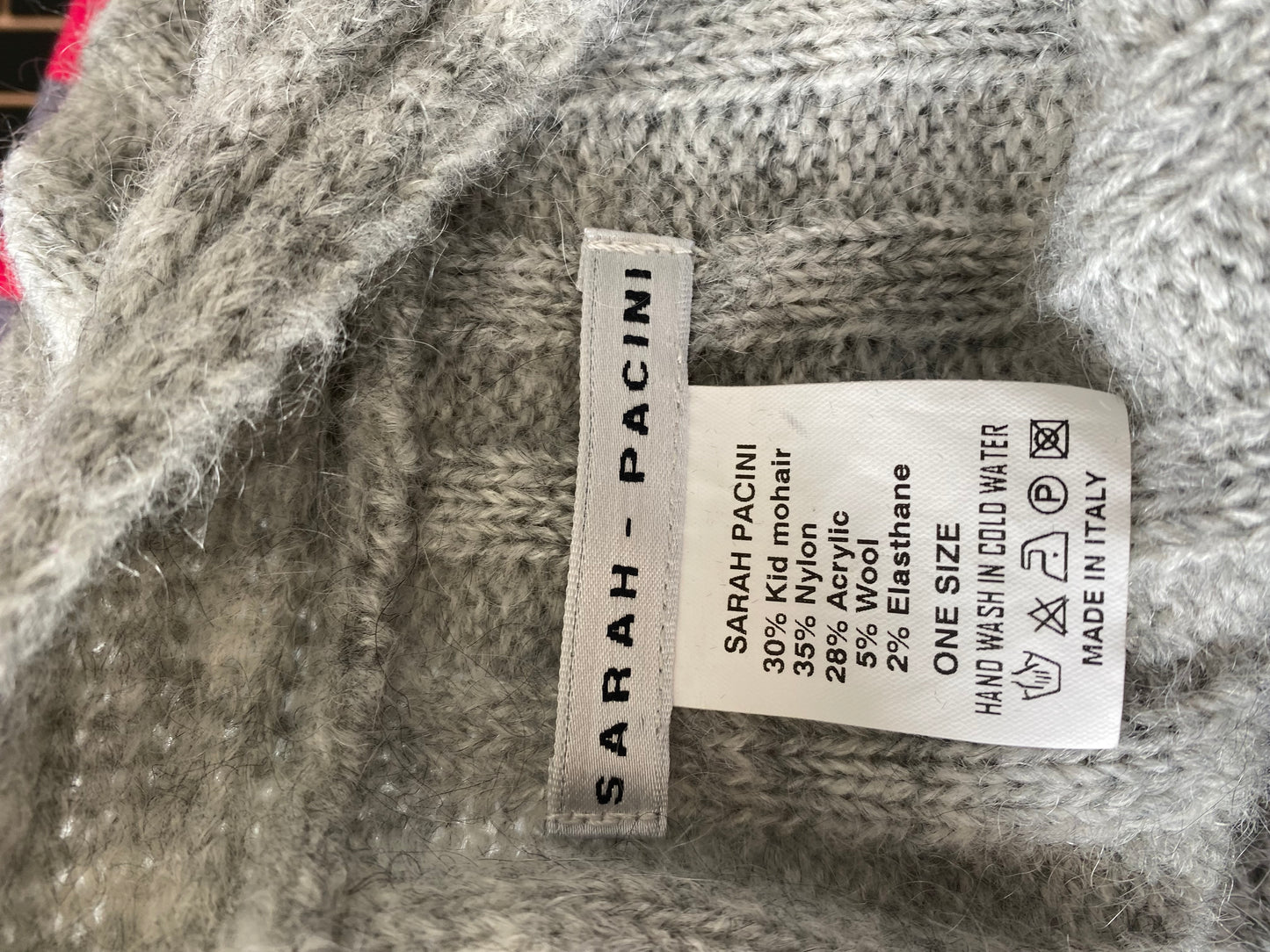 Sarah Pacini Grey Mohair Blend Zip Up Jumper One Size