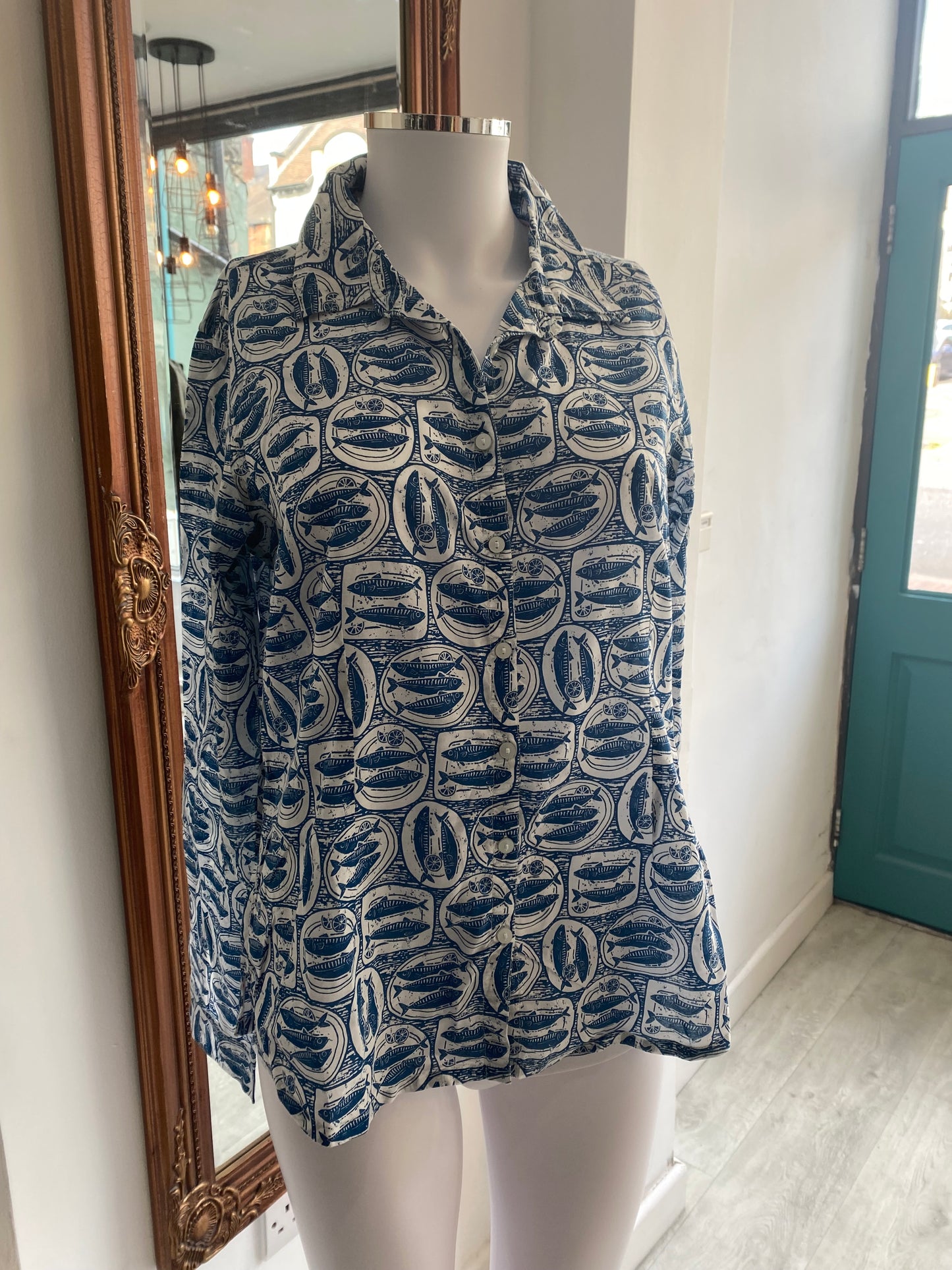 Seasalt Larissa Fish Print Shirt Size 12