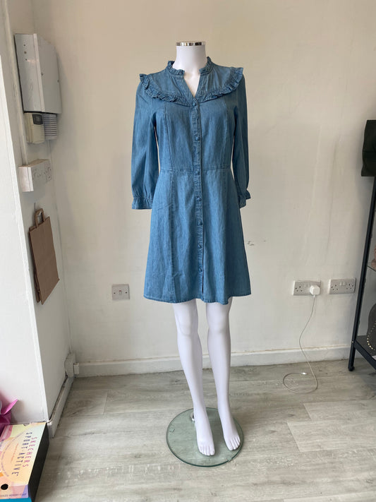 Lipsy Blue Cotton Dress Size 8