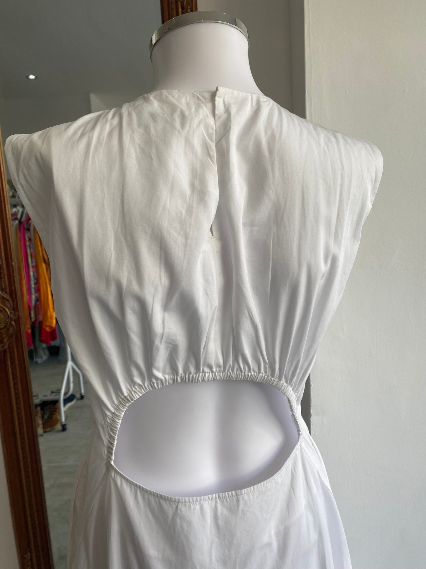 COS White Maxi Dress with Cut Out Back Size 10