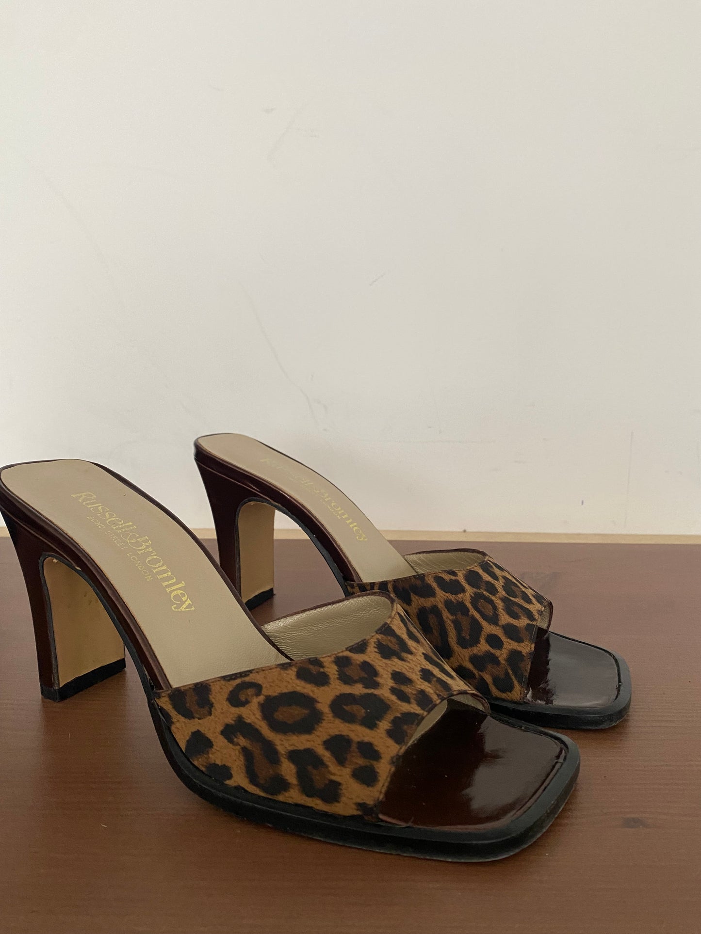 Russell and Bromley Leopard Print Mules Size 3