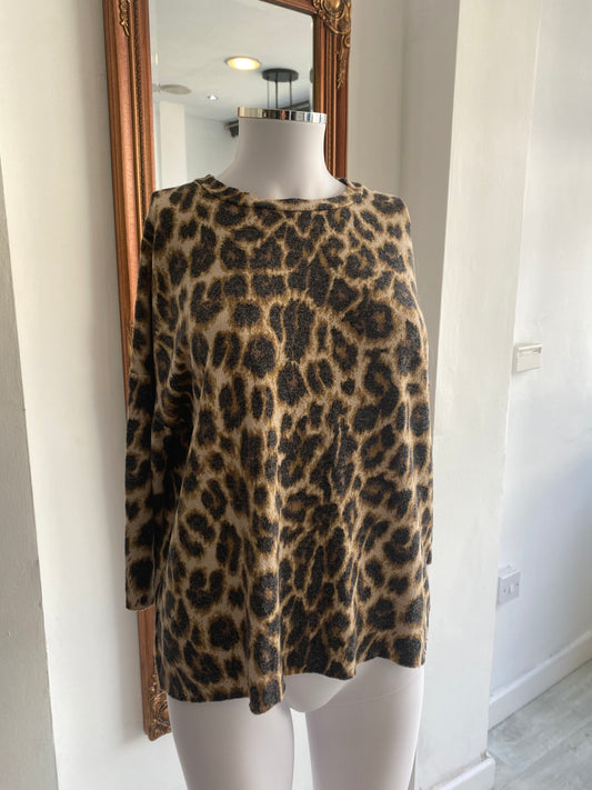 Zara Leopard Print Soft Top Size 8-10