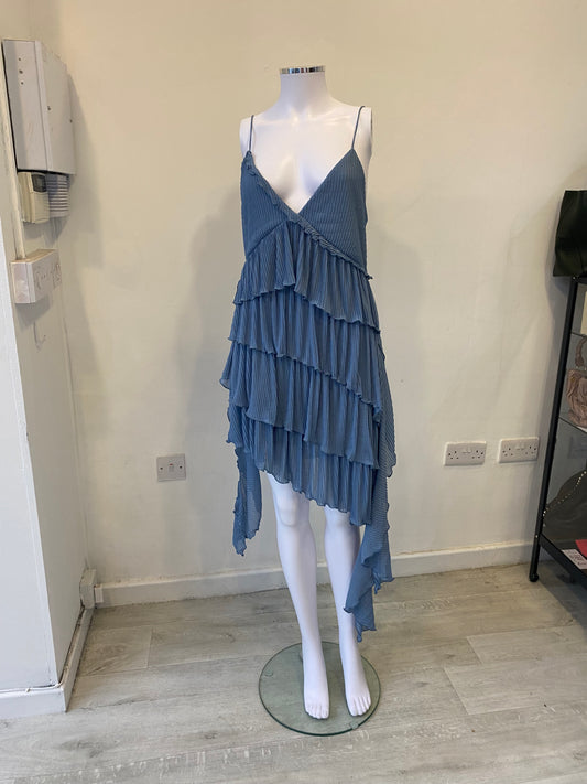 Zara Blue Pleated Dress Size 12