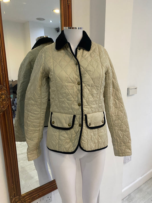 Barbour Cream Padded Coat Size 8