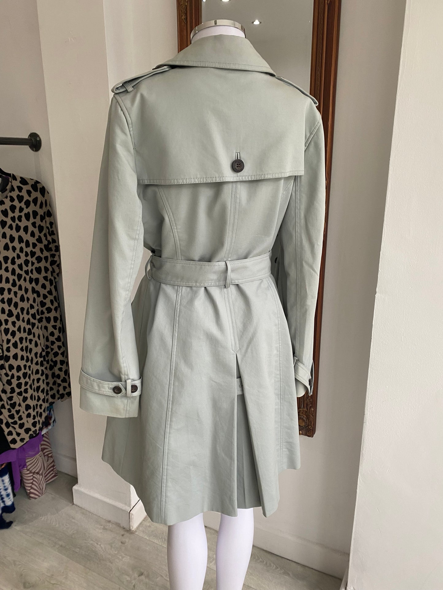 Hobbs Light Grey Trench Coat Size 12