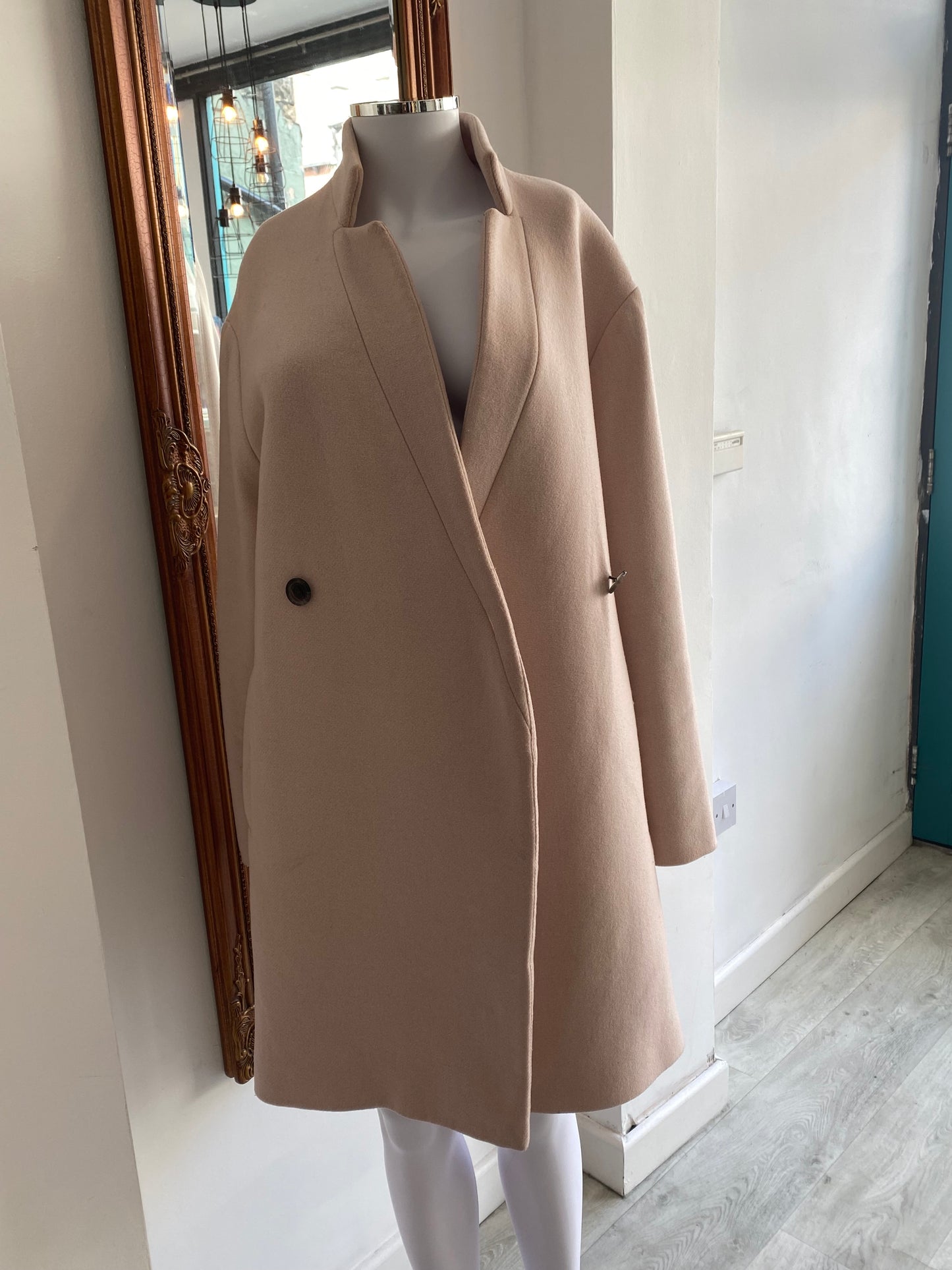 LK Bennett Light Pink Wool Coat Size 10