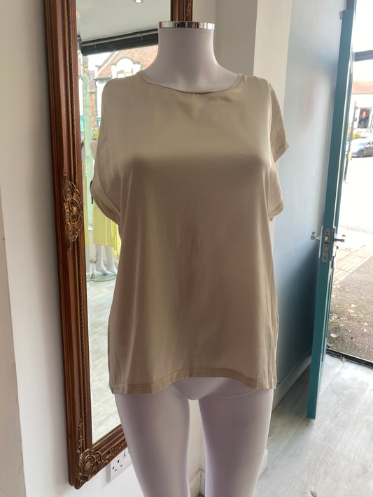 Reiss Cream Shimmer T-Shirt Size 12-14